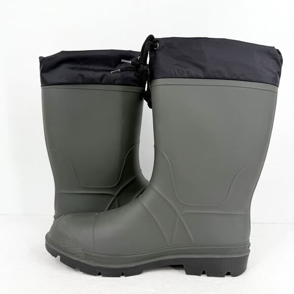Kamik Mens Forester Winter Rainboots US 13 D Black Khaki Waterproof NWOB - Picture 7 of 12